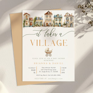 Convite Chá de Bebê 'É Preciso uma Aldeia' – Cottage Villa