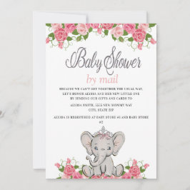 Convite Chá de Bebê Elefante Bebê por Correio