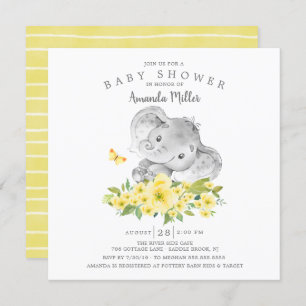 Convite Chá de Bebê Elefante Benzinho