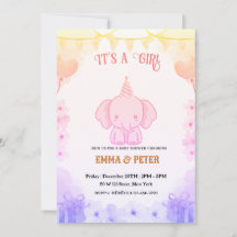 Chá de Bebê Elefante Rosa Personalizado