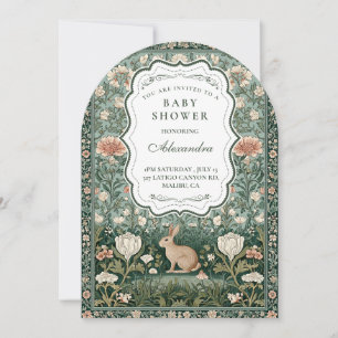 Convite Chá de Bebê Elegante do Coelho da Floresta