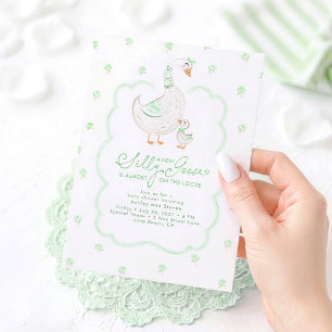 Convite Chá de Bebê Elegante e Neutro Silly Goose