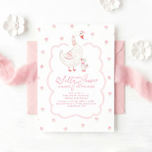 Chá de Bebê Elegante Menina Rosa Silly Goose