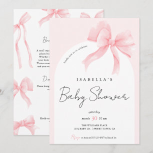 Convite Chá de Bebê Elegante Tudo Em Um Arco Rosa