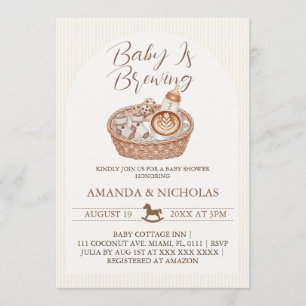 Convite Chá de Bebê em Preparação Listras de Baby Shower