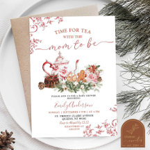 Chá de Bebê em Vermelho de Natal com Chinoiserie P