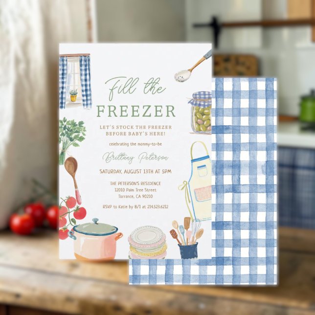 Convite Chá de Bebê Encha o Freezer na Cozinha (Criador carregado)