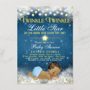 Convite Chá de Bebê Étnico Twinkle Twinkle Little Star