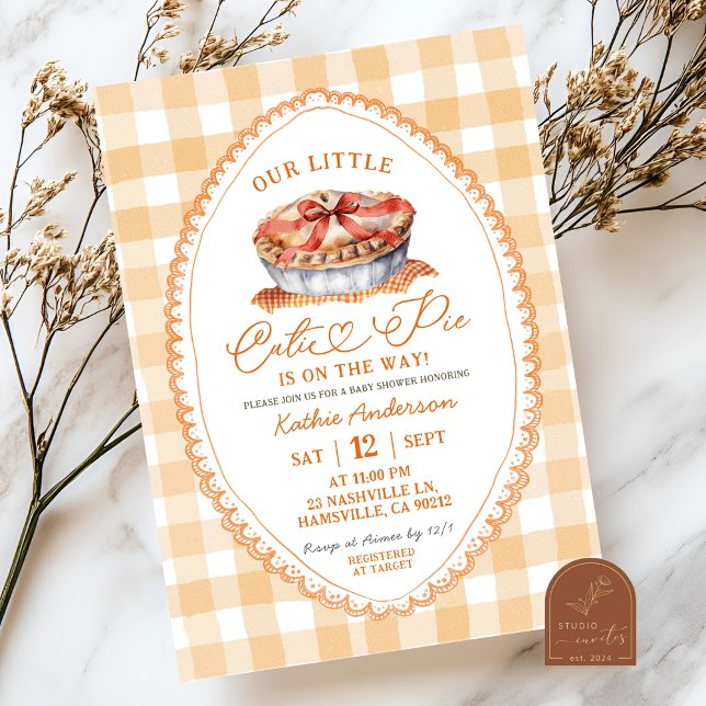 Convite Chá de Bebê Fall Bow Coquette Pie (Criador carregado)
