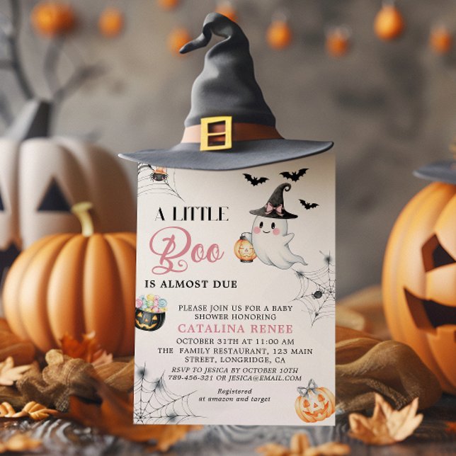 Convite Chá de Bebê Fantasmagórico de Halloween (Criador carregado)