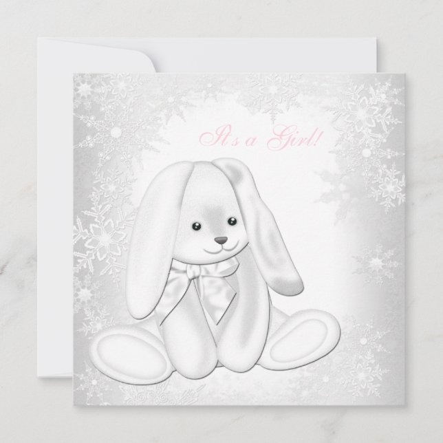 Convite Chá de Bebê Flor de Inverno das Meninas (Frente)