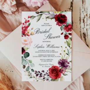Convite Chá de Bebê Flor de Marte Rosa Bridal