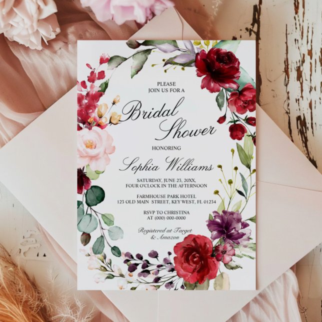 Convite Chá de Bebê Flor de Marte Rosa Bridal (Criador carregado)
