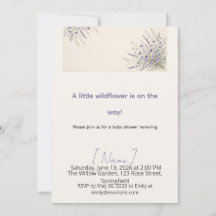 Chá de Bebê Flor Silvestre Lavanda, Editável