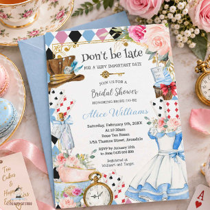 Convite Chá de Bebê Floral Alice no País das Maravilhas