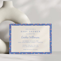 Chá de Bebê Floral Azul Vintage Cottagecore