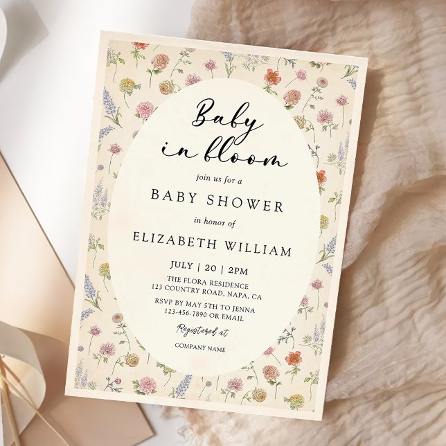 Convite Chá de Bebê Floral Baby In Bloom (Criador carregado)
