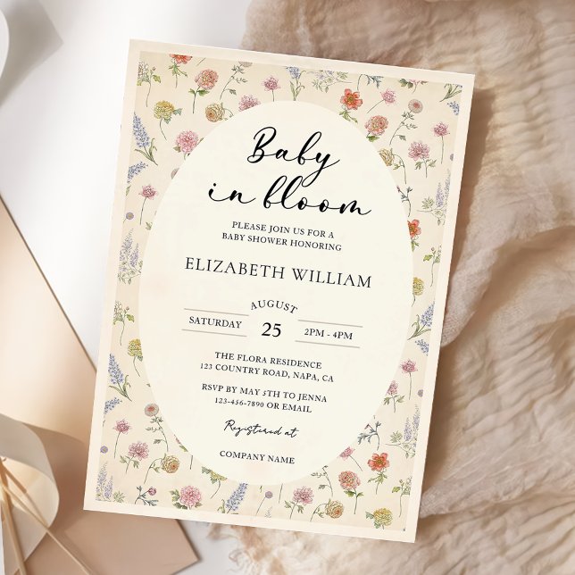 Convite Chá de Bebê Floral Baby In Bloom (Criador carregado)