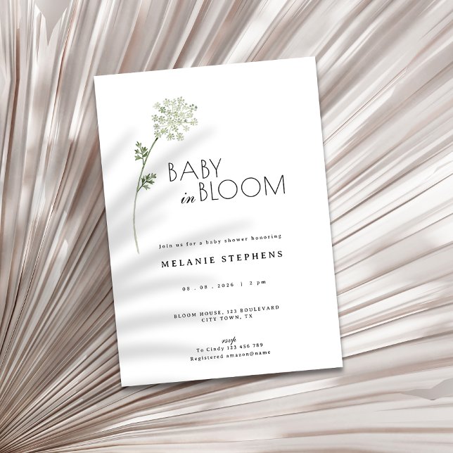 Convite Chá de Bebê Floral Baby in Bloom (baby in bloom baby shower invitation)