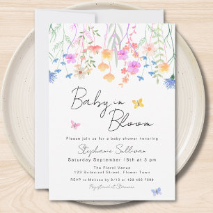 Convite Chá de Bebê Floral Baby In Bloom