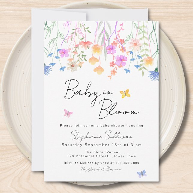 Convite Chá de Bebê Floral Baby In Bloom (Criador carregado)