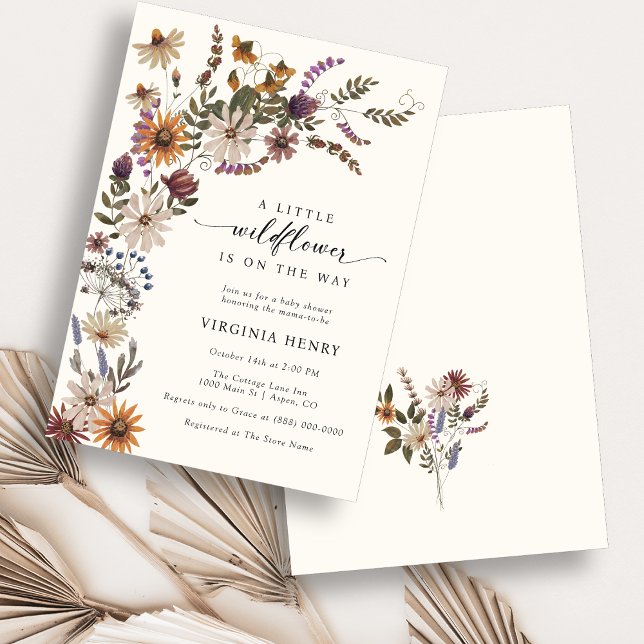 Convite Chá de Bebê Floral Boho (Boho Floral Baby Shower Invitation
)