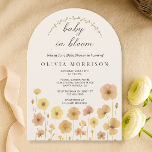 Convite Chá de Bebê Floral Boho Baby In Bloom