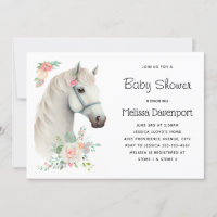 Chá de Bebê Floral Boho Cavalo Branco Elegante