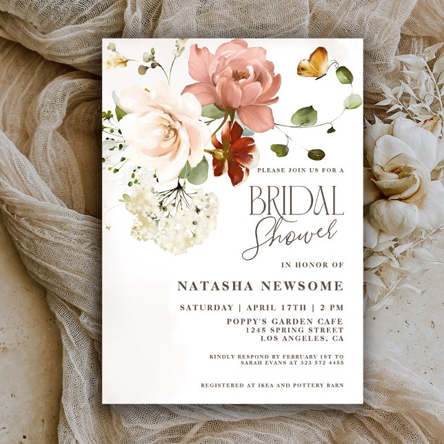 Convite Chá de Bebê Floral Boho Elegante (Criador carregado)
