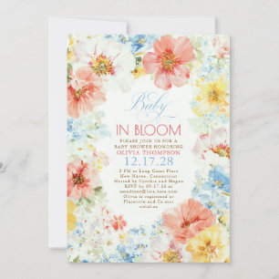 Convite Chá de Bebê Floral Boho Elegante Bebê em Flor