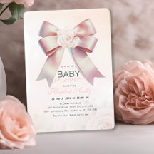 Chá de Bebê floral com Laço Rosa
