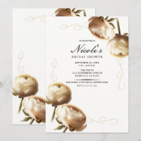 Chá de Bebê Floral com Ranúnculo Creme e Branco