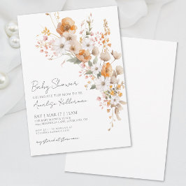 Convite Chá de Bebê Floral de Flores Silvestres Elegantes