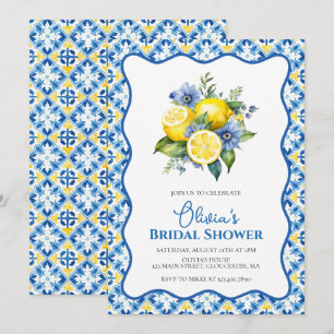 Convite Chá de Bebê Floral de Limão La Dolce Vita