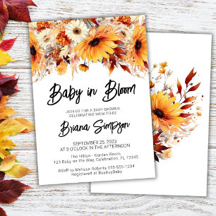 Convite Chá de Bebê Floral de Outono Baby in Bloom