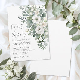 Convite Chá de Bebê Floral Elegante de Eucalipto