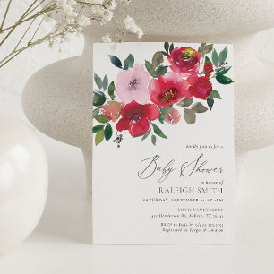 Convite Chá de Bebê Floral Elegante do Dia dos Namorados