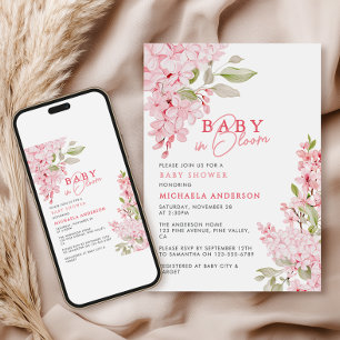 Convite Chá de Bebê Floral em Aquarela Baby In Bloom