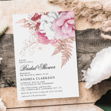 Chá de Bebê Floral em Aquarela Rosa Elegante