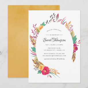 Convite Chá de Bebê Floral em Aquarela Safari Nupcial