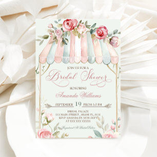Convite Chá de Bebê Floral Francês Elegante