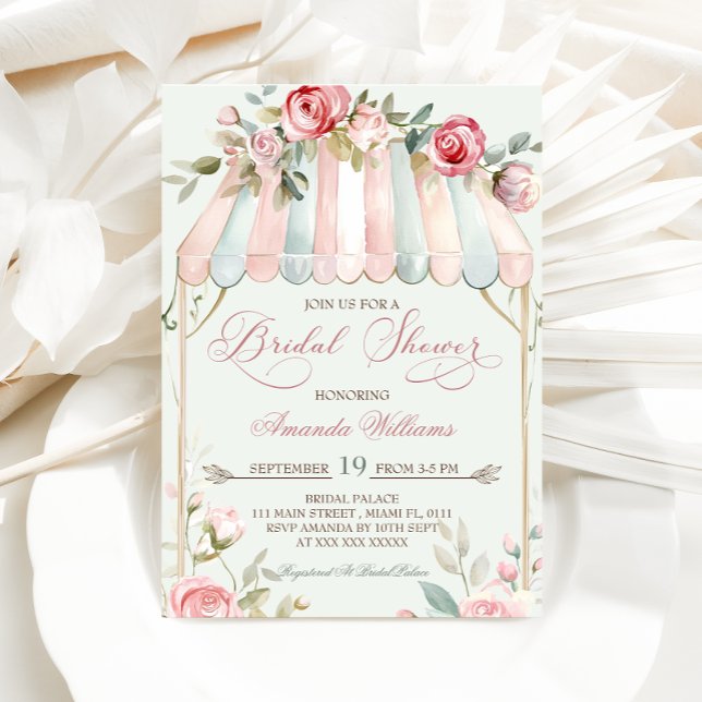 Convite Chá de Bebê Floral Francês Elegante (Criador carregado)