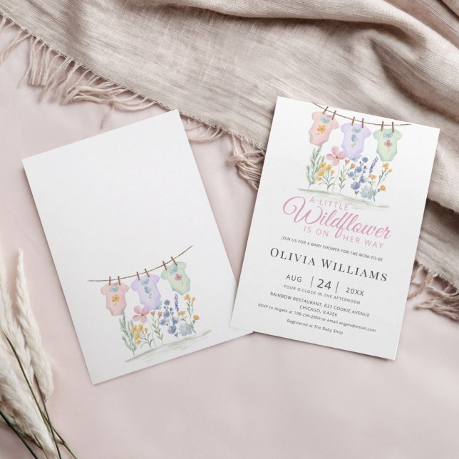 Convite Chá de Bebê Floral Pastel de Flores Silvestres (Criador carregado)