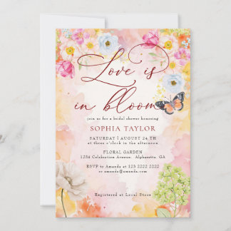 Convite Chá de Bebê Floral Pastel Elegante em Flor