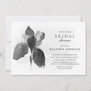 Convite Chá de Bebê Floral Preto e Branco Íris Elegante