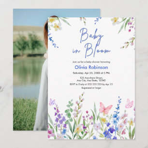 Convite Chá de Bebê Floral Primavera Bebê em Flor