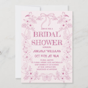 Convite Chá de Bebê Floral Rosa Toile Francês