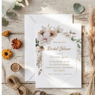 Convite Chá de Bebê Floral Rústico Boho