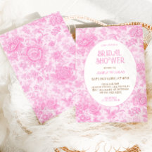 Chá de Bebê Floral Toile Rosa Francês Vitoriano