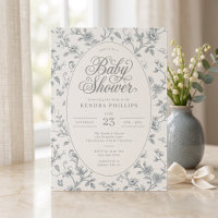 Chá de Bebê Floral Toile Verde Vintage